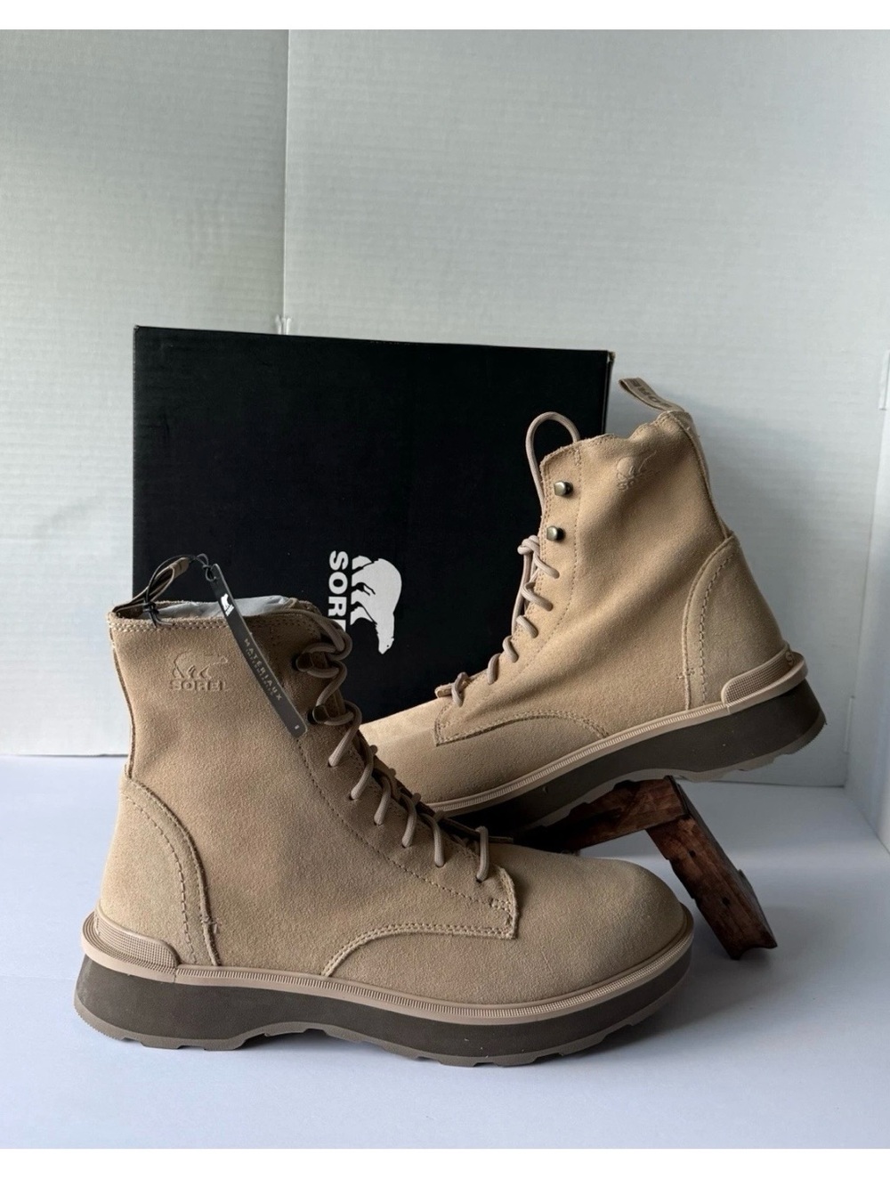 Sorel Hi-Line Lace Waterproof Boots Canoe Major   Mens Size 10.5 4804-262 New